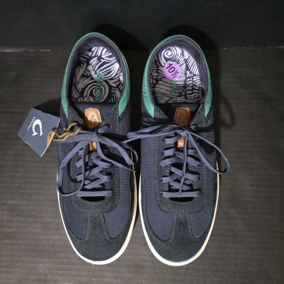 NWT Olukai Mens Navy And Green Punini Casual Lace Up Shoes 10514-5482 Size 10.5 - Picture 9 of 12